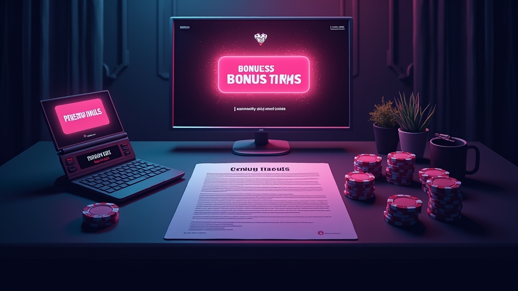 Casino bonus terms sheet with a highlighted promo-code field