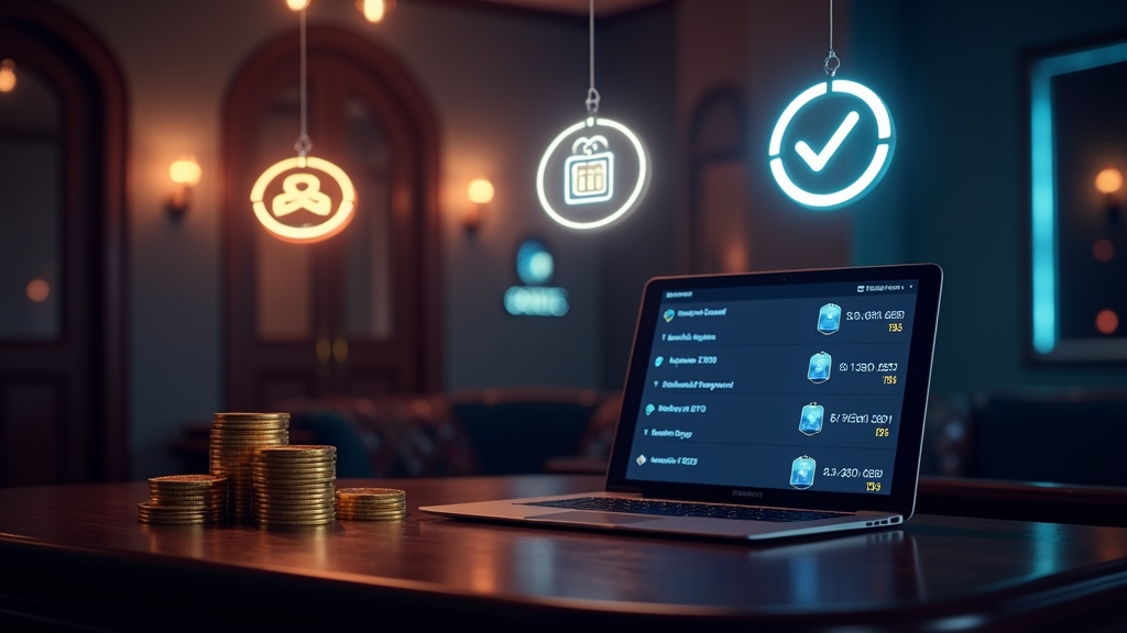 Casino cashier scene with withdrawal method icons and processing status