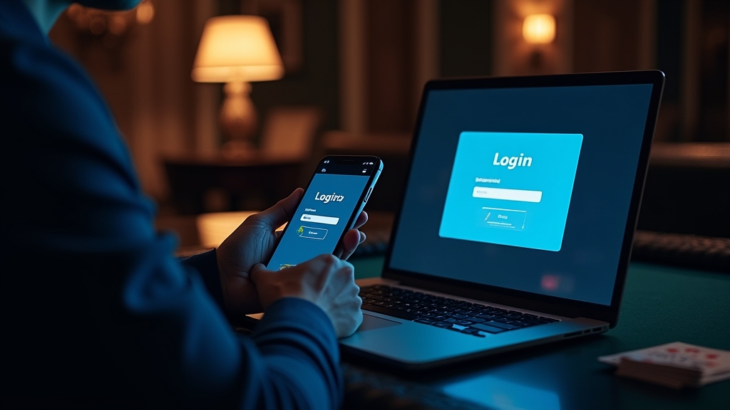 Casino player returning to login after a password reset and verification step.
